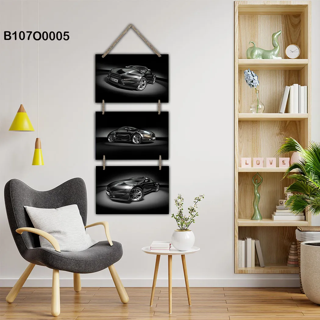 لوحة جدارية تعليق ثلاث قطع لسيارة رياضية فاخرة