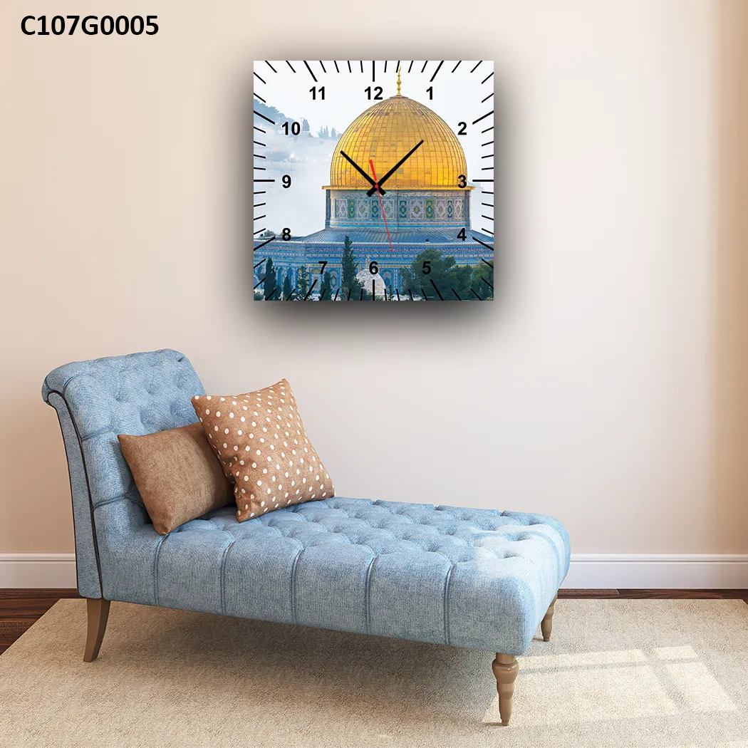 ساعة قبة الصخرة الذهبية الفنية